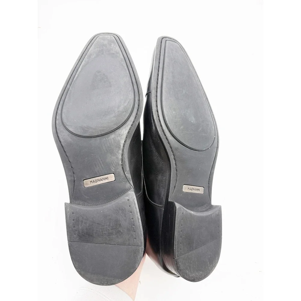 Magnanni for Neiman Marcus Mens Black Leather Double Monk Strap Shoes 10 M